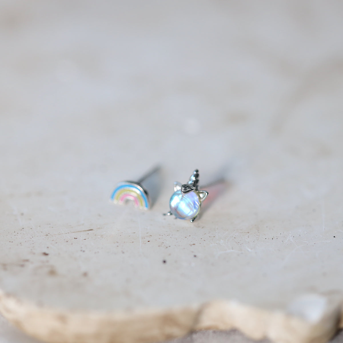 Rainbow and Unicorn Ear Studs