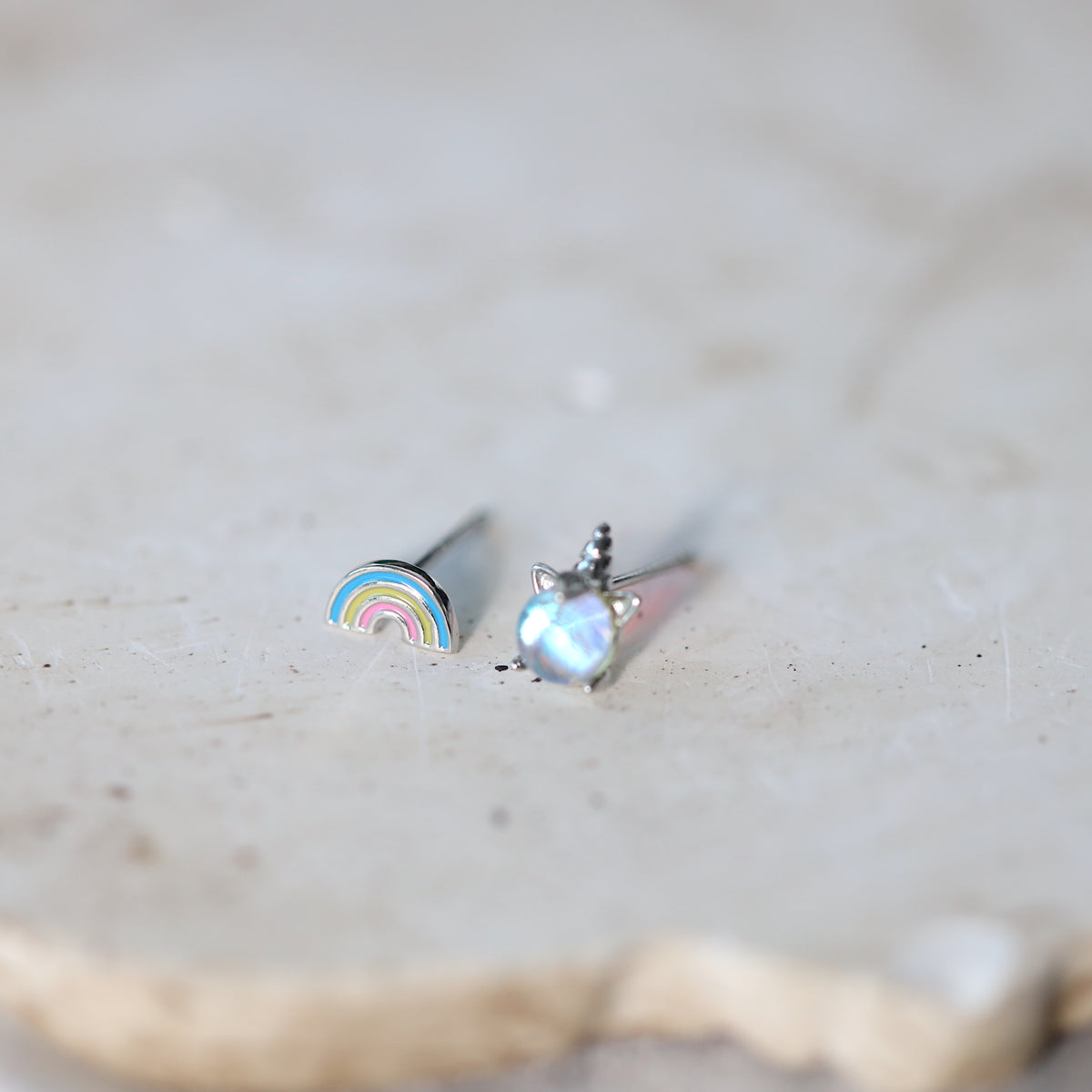 Rainbow and Unicorn Ear Studs