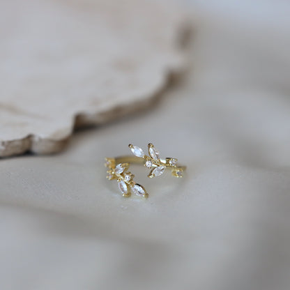 Rose Gold Leaf Adjustable Ring