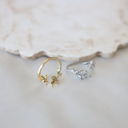 Rose Gold Leaf Adjustable Ring