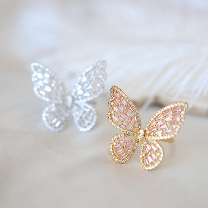 Silver Oversized Butterfly Ring