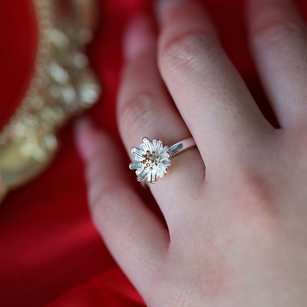 Silver Daisy Ring