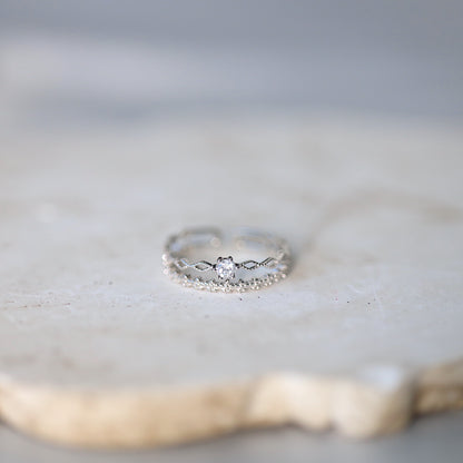 Silver Lace Double Band Ring