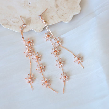 Six Crystal Flowers Earrings