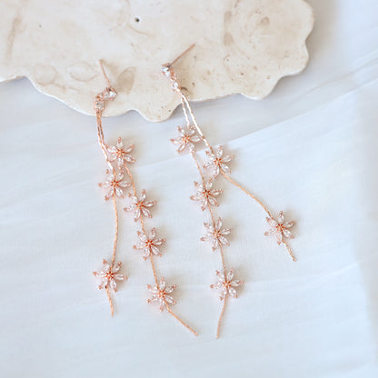 Six Crystal Flowers Earrings
