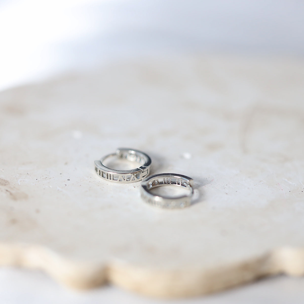 Roman Numeral Ear Hoops