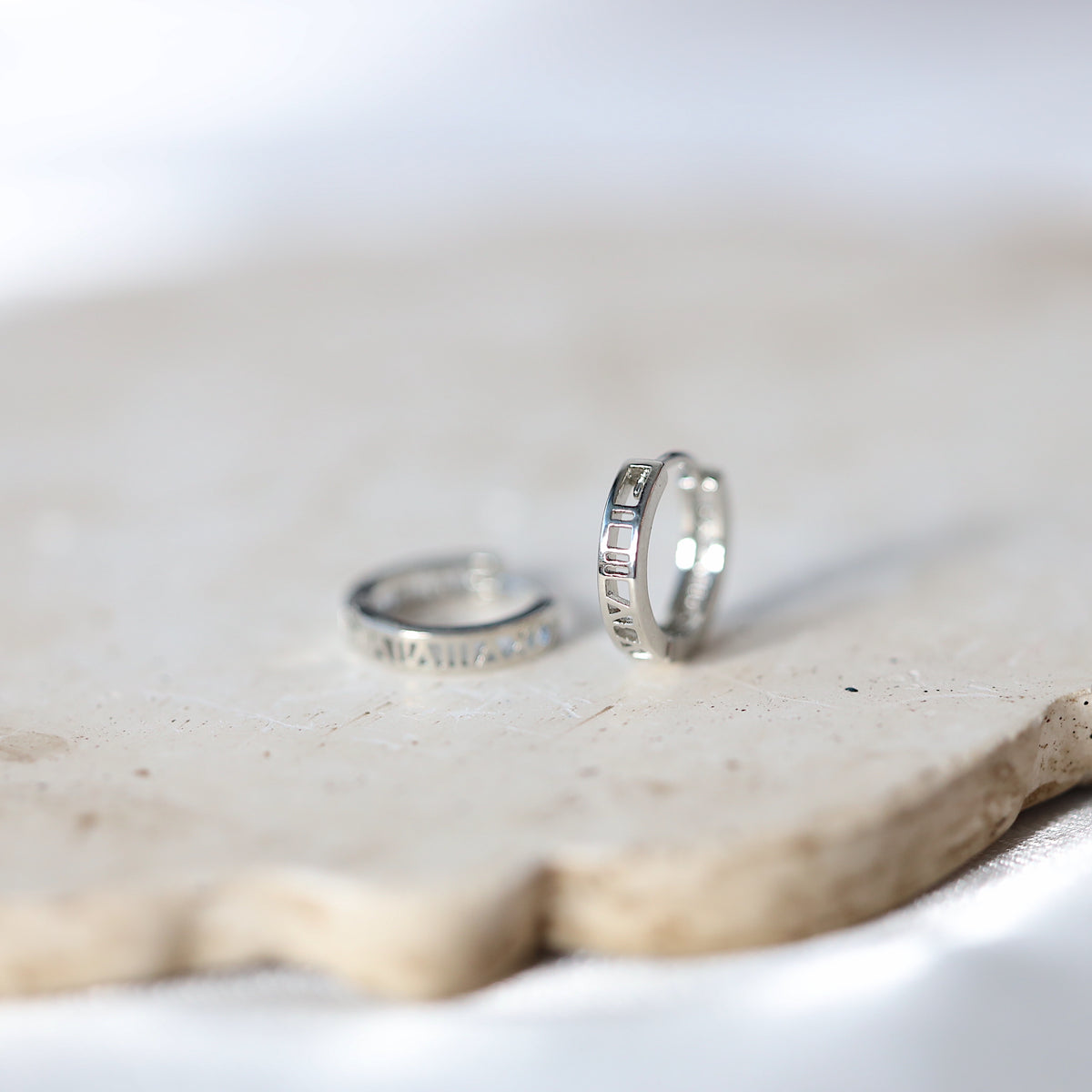 Roman Numeral Ear Hoops