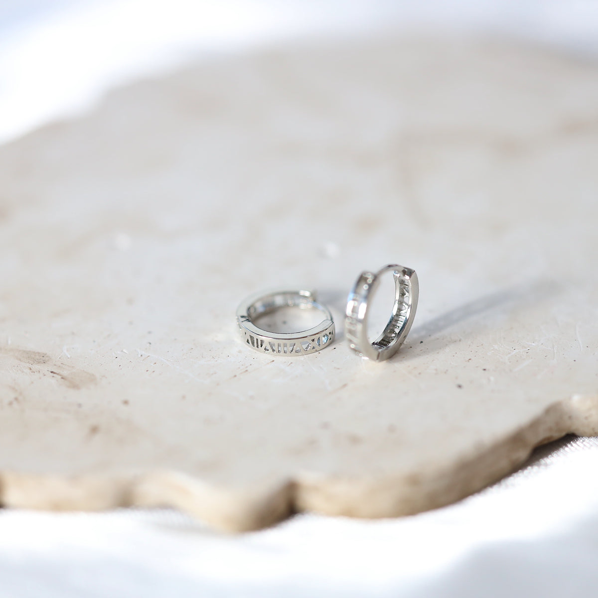 Roman Numeral Ear Hoops