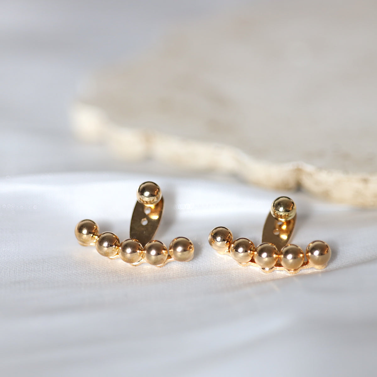 Gold Beads Ear Jacket