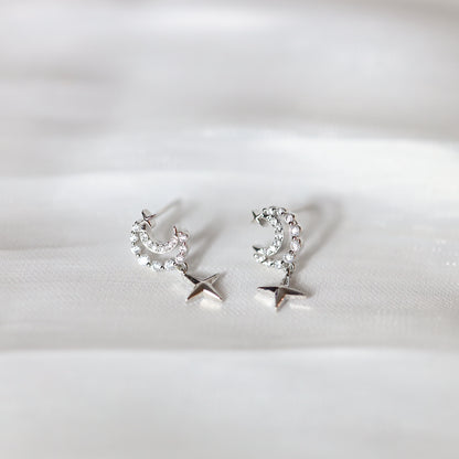 Silver Crescent Earrings