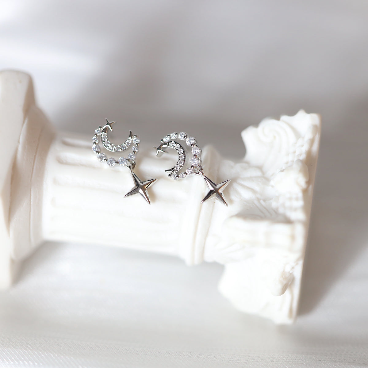 Silver Crescent Earrings