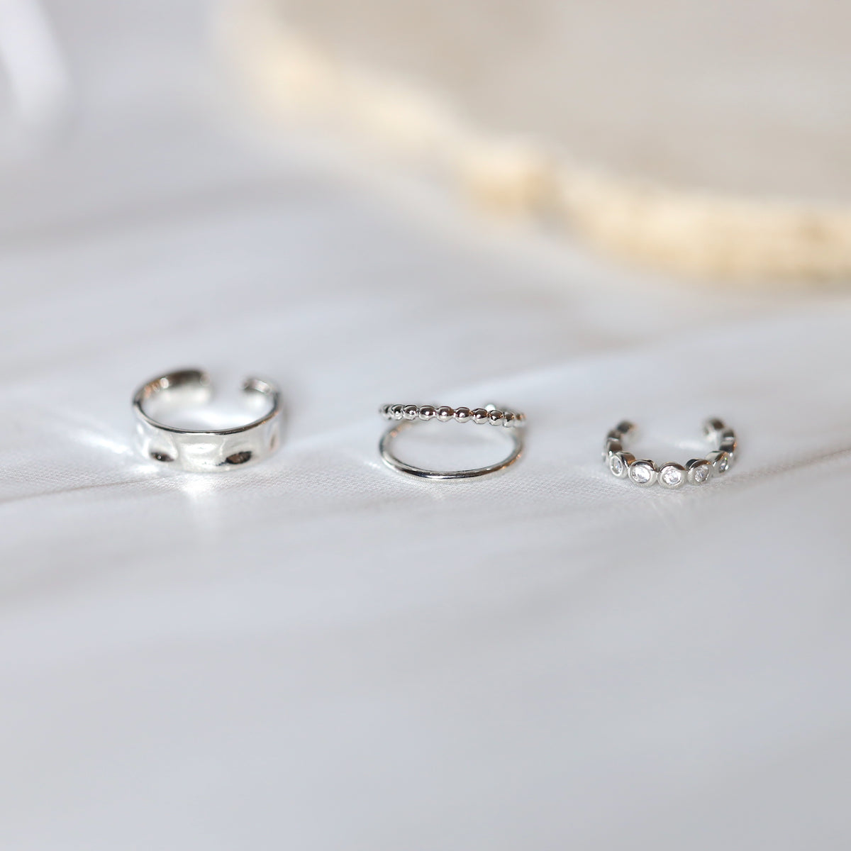 Set of 3 Silver Ear Cuffs