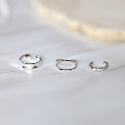 Set of 3 Silver Ear Cuffs