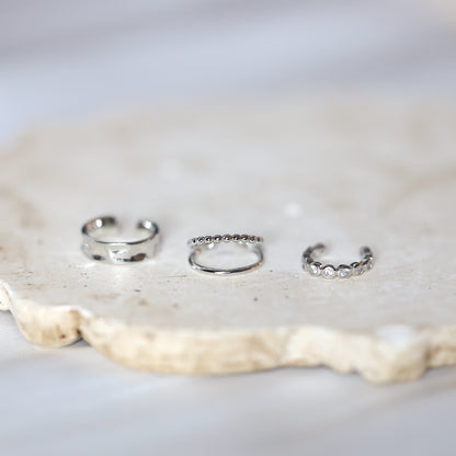 Set of 3 Silver Ear Cuffs