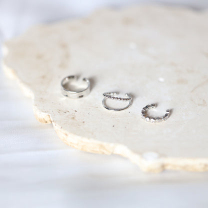 Set of 3 Silver Ear Cuffs