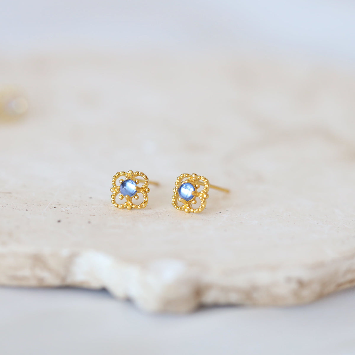 Clover Flower Gem Ear Studs