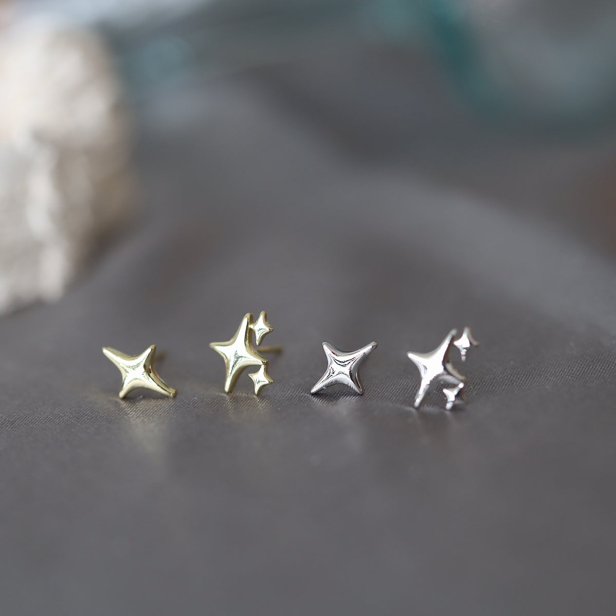 Gold Star Ear Studs