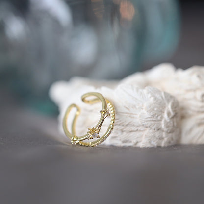 Trio Stars Double Layer Ring