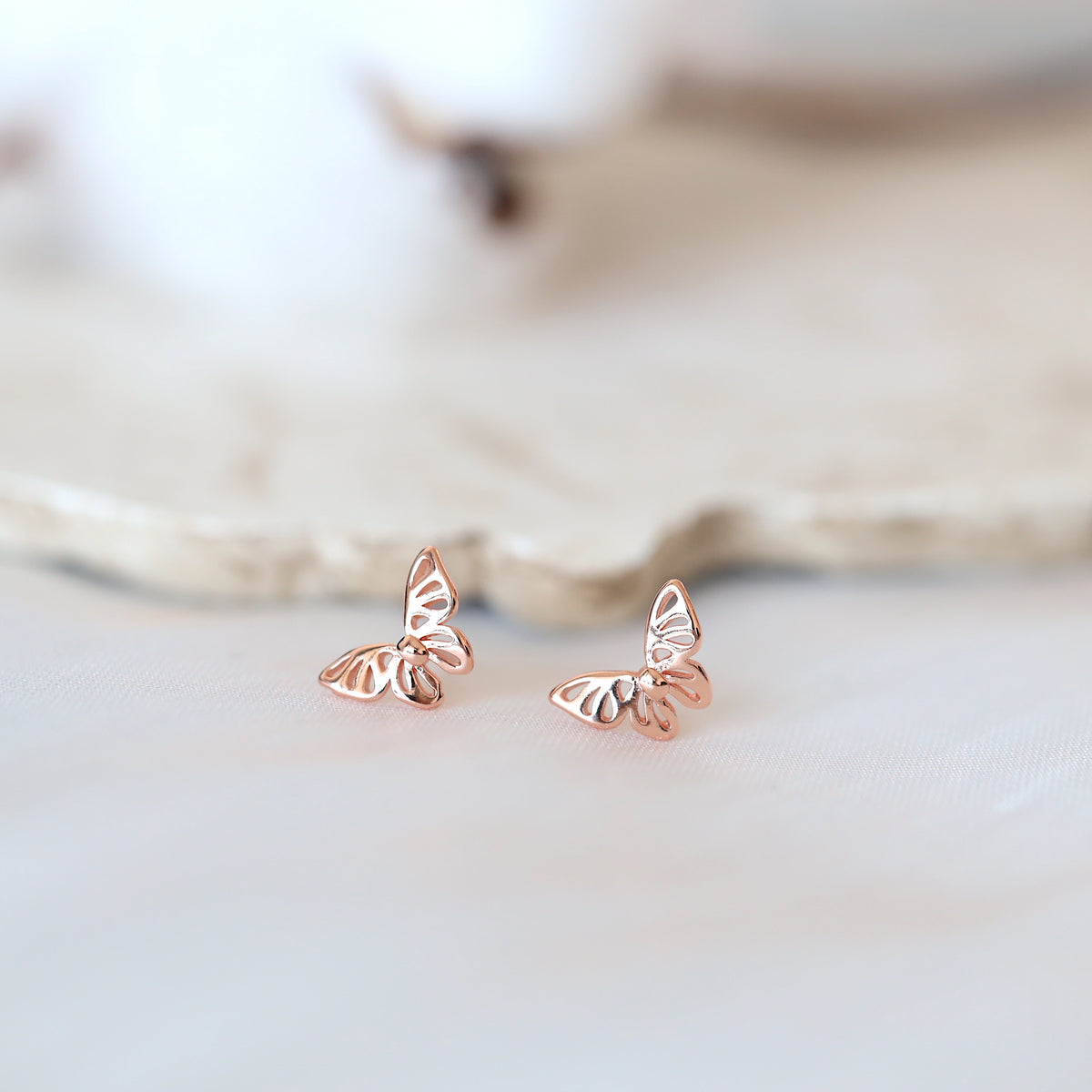 Tiny Butterfly Ear Studs