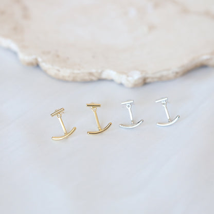 Silver Smile Ear Jacket Earrings