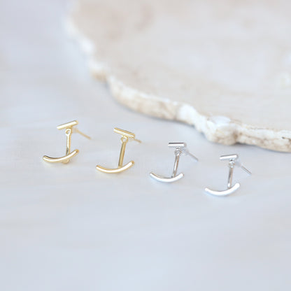 Silver Smile Ear Jacket Earrings