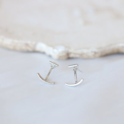 Silver Smile Ear Jacket Earrings