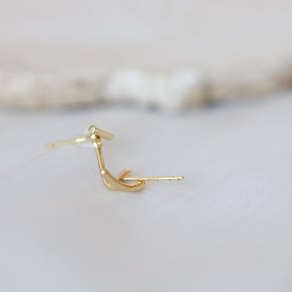 Silver Smile Ear Jacket Earrings