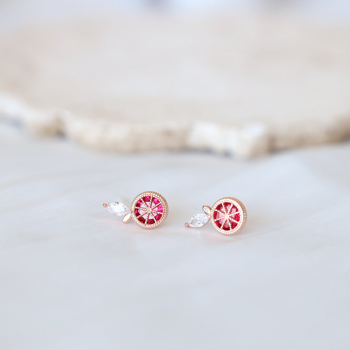 Grapefruit Studs Earrings