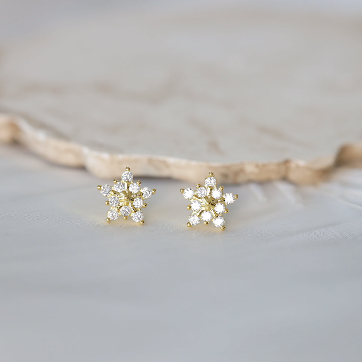 Starburst CZ Studs Earrings