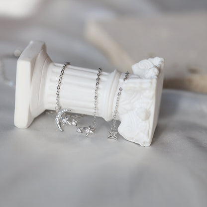 Moon and Star Necklace