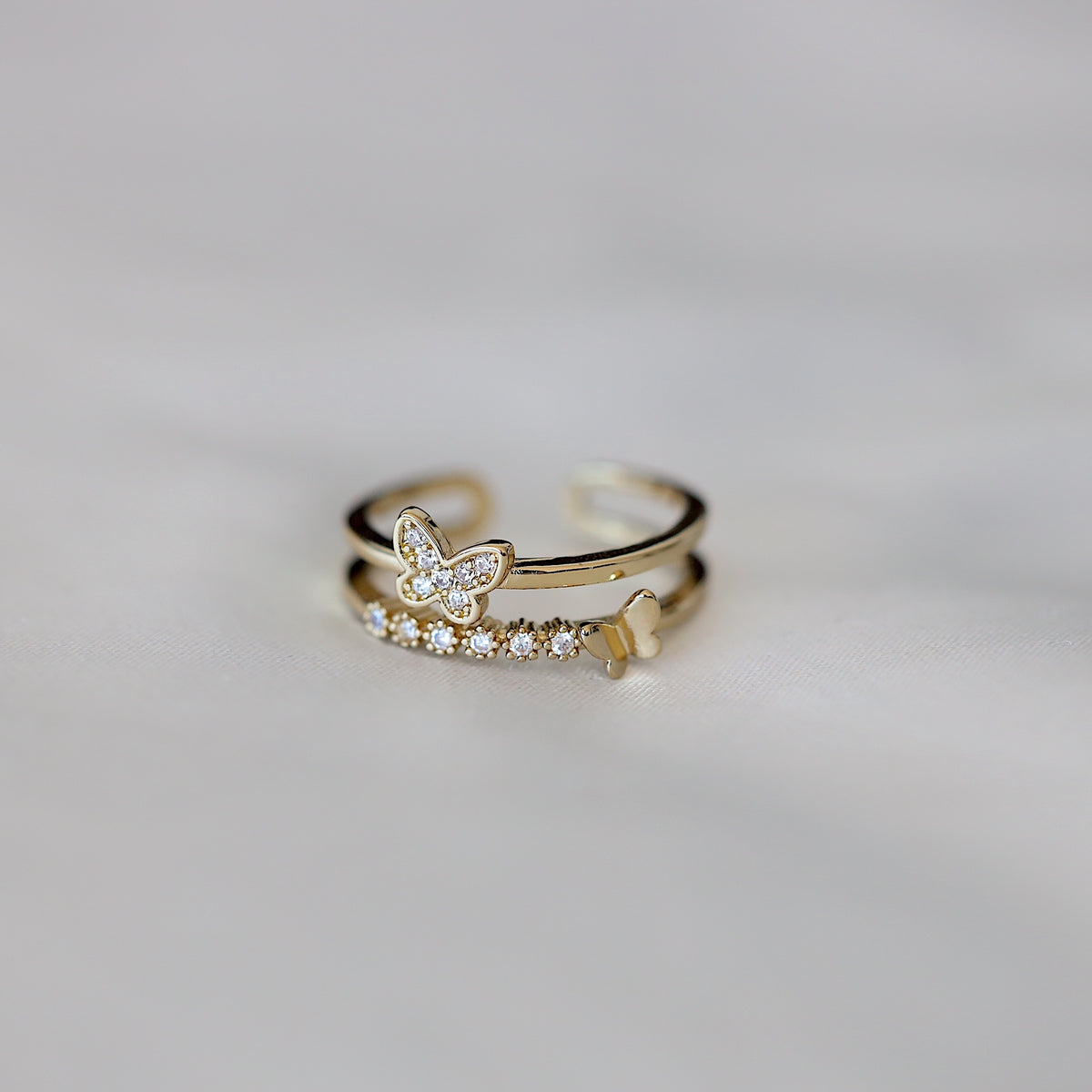 Butterfly Double Band Ring