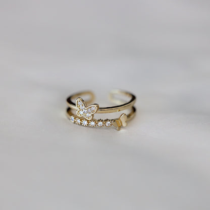 Butterfly Double Band Ring