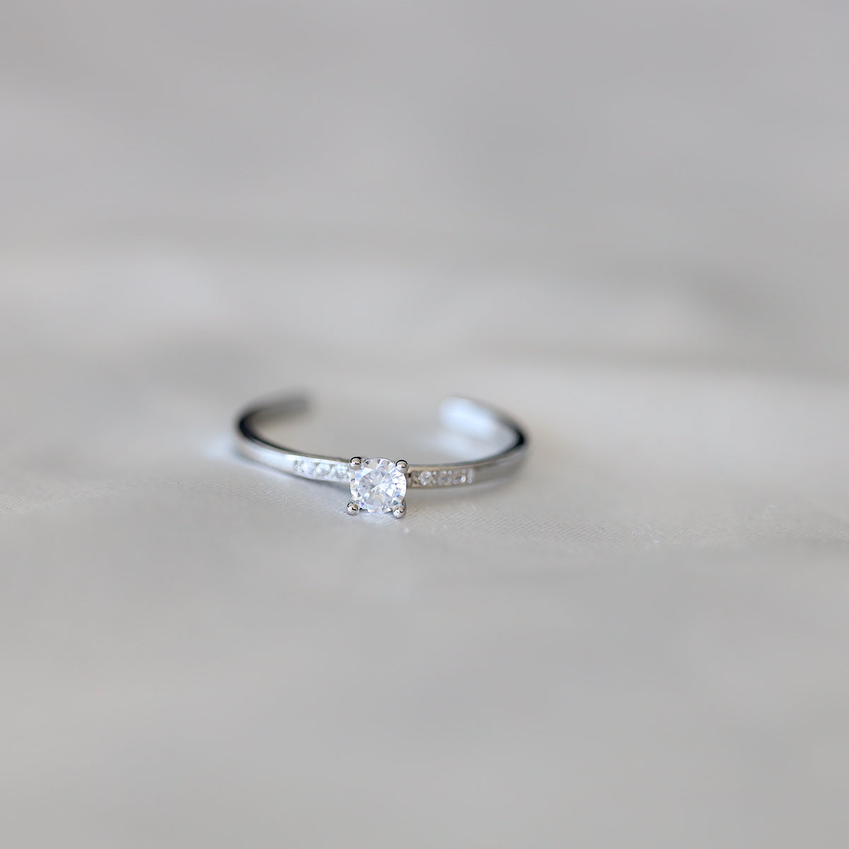 Set of Two Silver Crown Diamond Rings