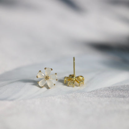 Pink Flower Studs Earrings