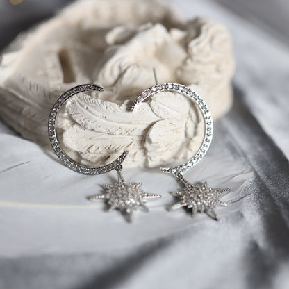 Moon Star Dangle Earrings