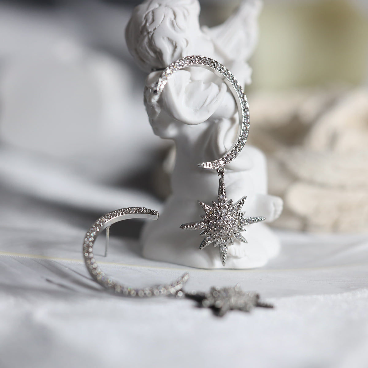 Moon Star Dangle Earrings
