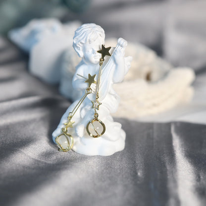 Cat Eye Star Dangle Earrings