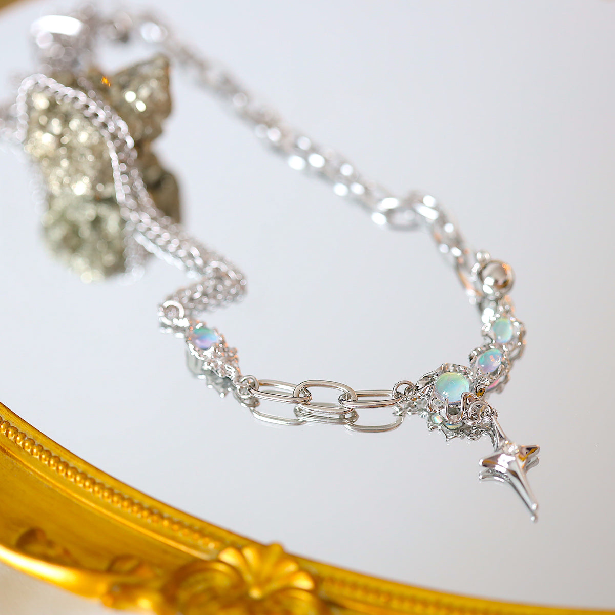 Moonstone Star Drop Necklace