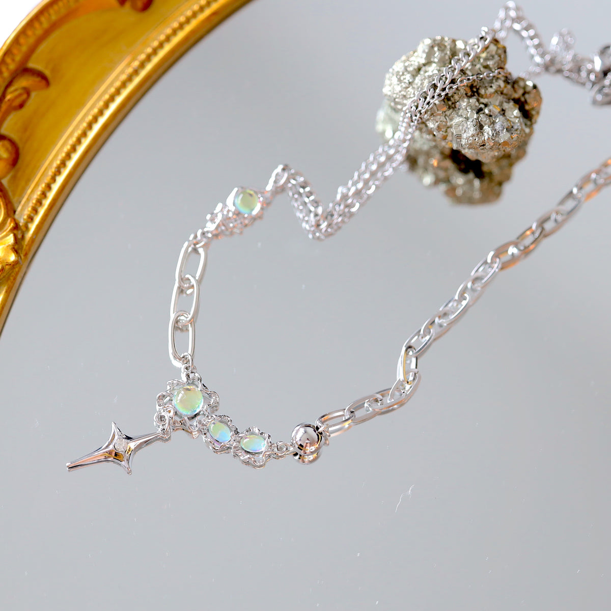 Moonstone Star Drop Necklace