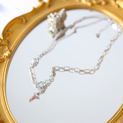Moonstone Star Drop Necklace