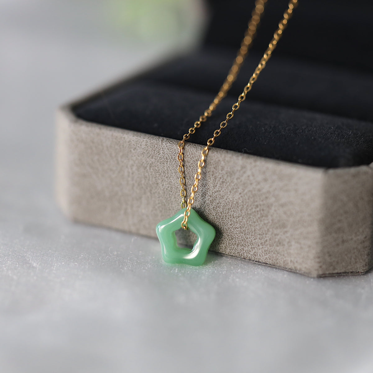 Green Jade Flower Necklace
