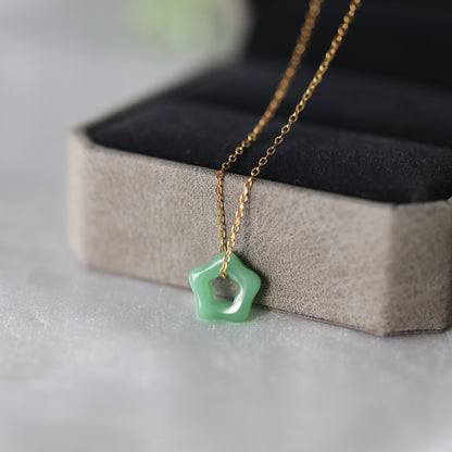 Green Jade Flower Necklace