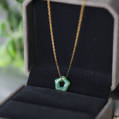 Green Jade Flower Necklace
