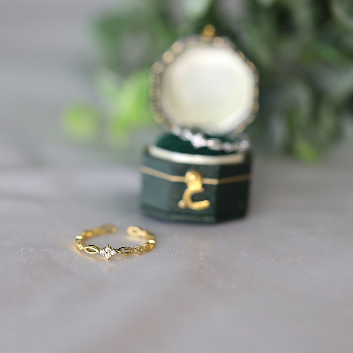 Thin Band Crystal Ring