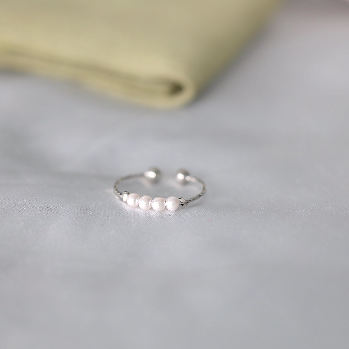 Silver Beaded Anxeity Release Ring