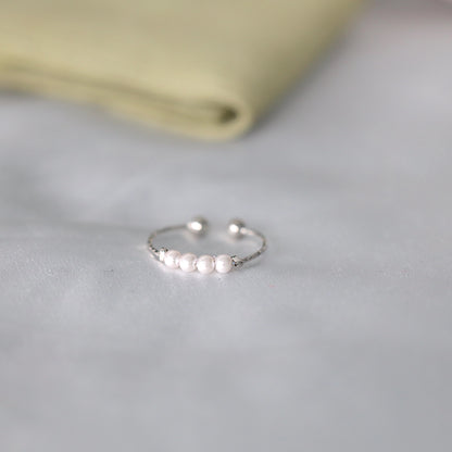 Silver Beaded Anxeity Release Ring