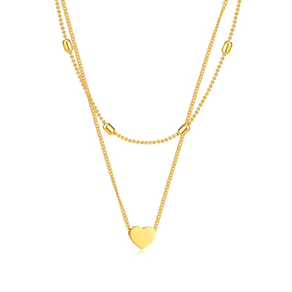 Heart Beaded Double Layer Necklace