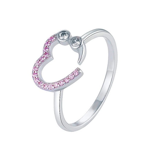 Heart Pink Gem Ring