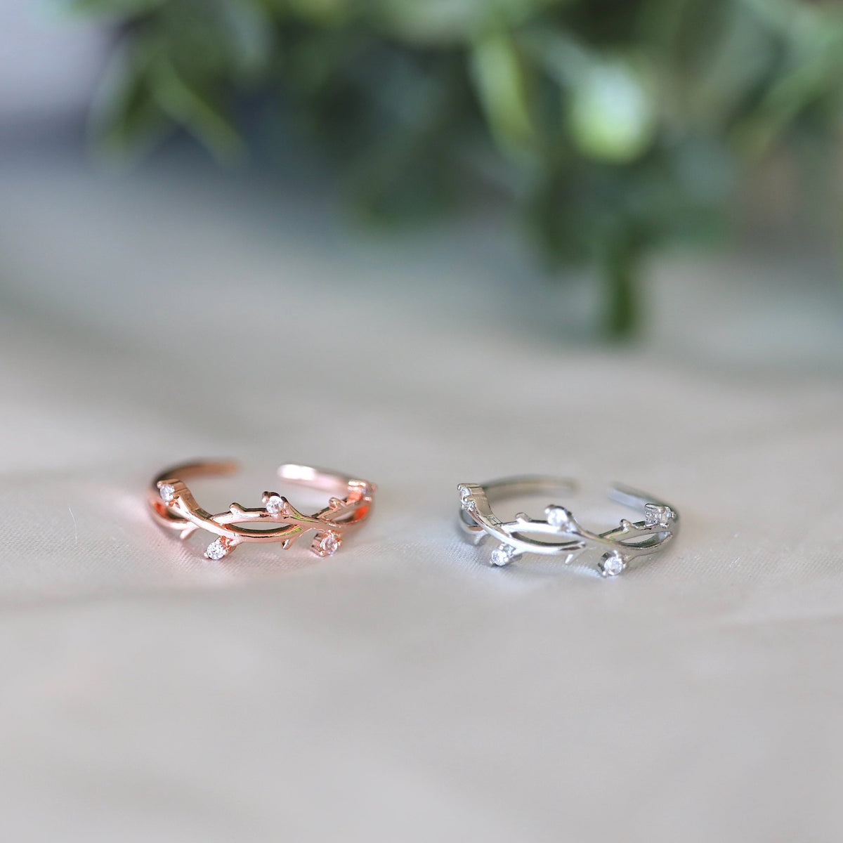 Silver Vine Leaves Ring