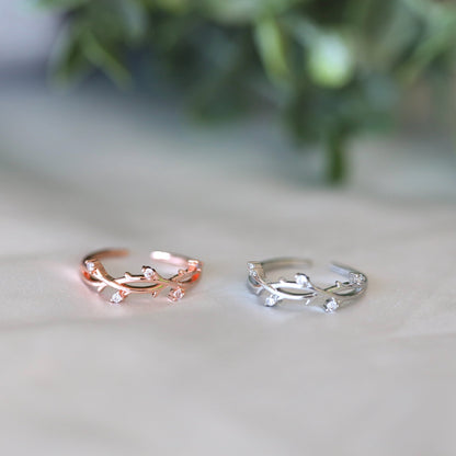 Silver Vine Leaves Ring